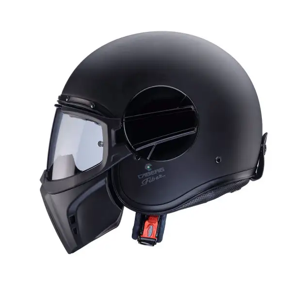 Casco jet Caberg Ghost con maschera removibile nero opaco