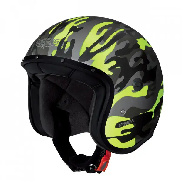 Casco jet Caberg Jet Freeride Commander Camouflage Verde Giallo