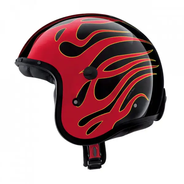 Casco jet Caberg Jet Freeride Flame Nero Rosso