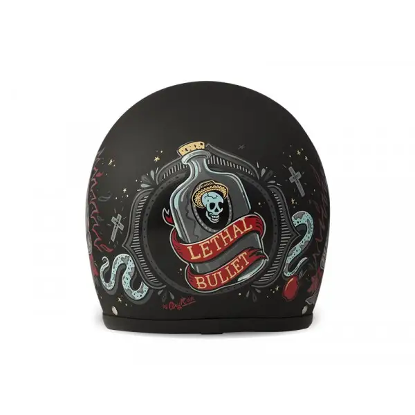 Casco jet fibra DMD Vintage Poison opaco