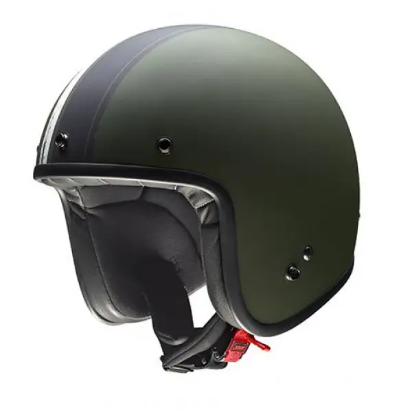 Casco jet Givi 20.7 Oldster verde militare nero