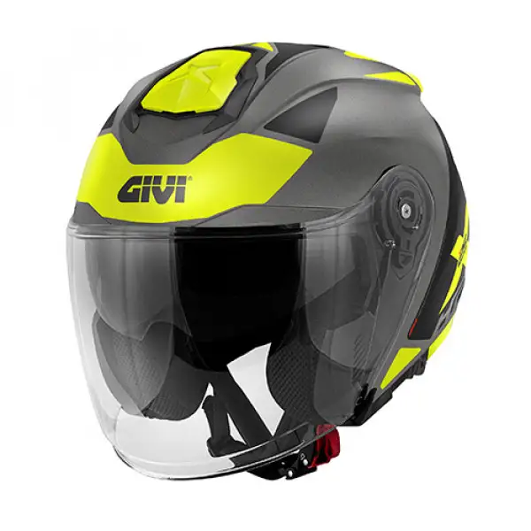 Casco jet Givi X25 TARGET Titanio Nero Giallo