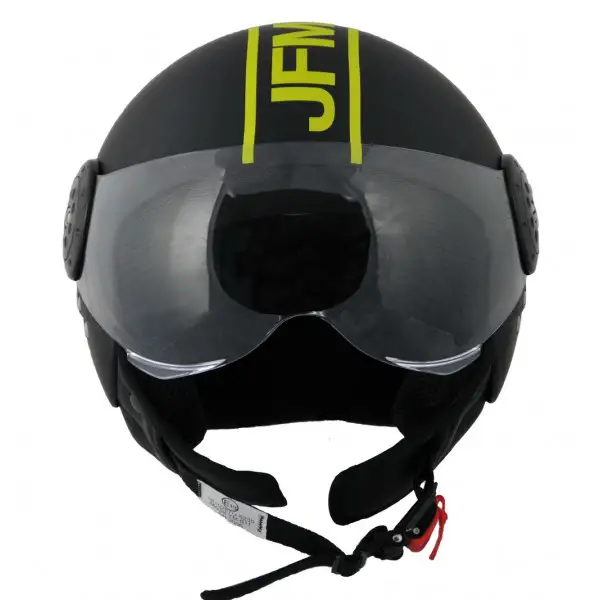 Casco jet JFM 400N Fashion Nero Opaco Giallo Fluo