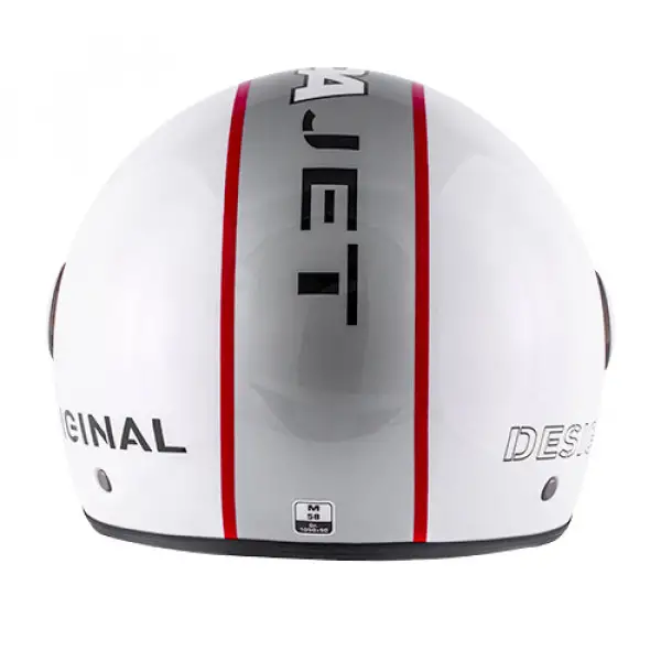 Casco jet Kappa KV20 Rio Slight Graphic bianco lucido rosso