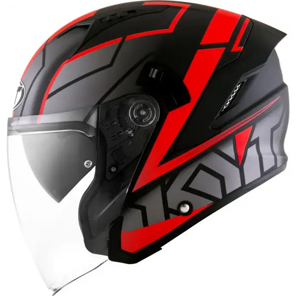 Casco jet Kyt NF-J MOTION Rosso Fluo Opaco