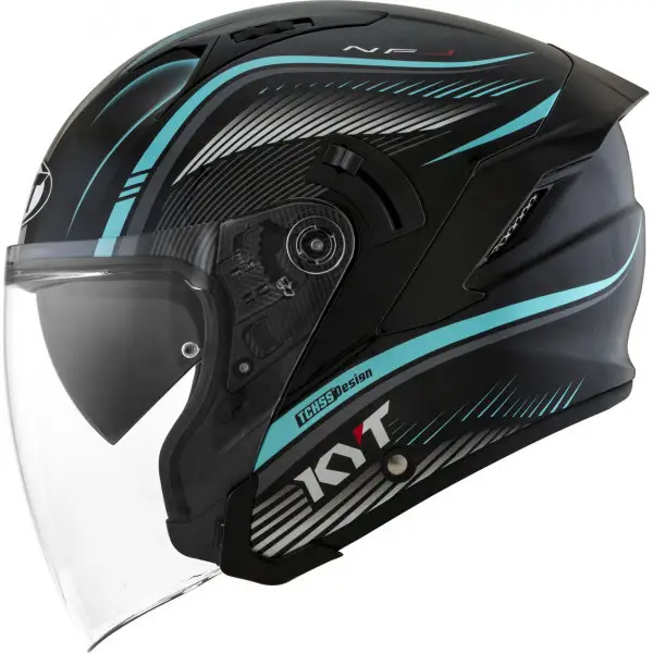 Casco jet kyt NF-J RADAR AQUA Blu