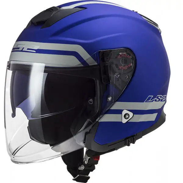 Casco jet LS2 OF521 INFINITY HYPER in fibra Blu opaco