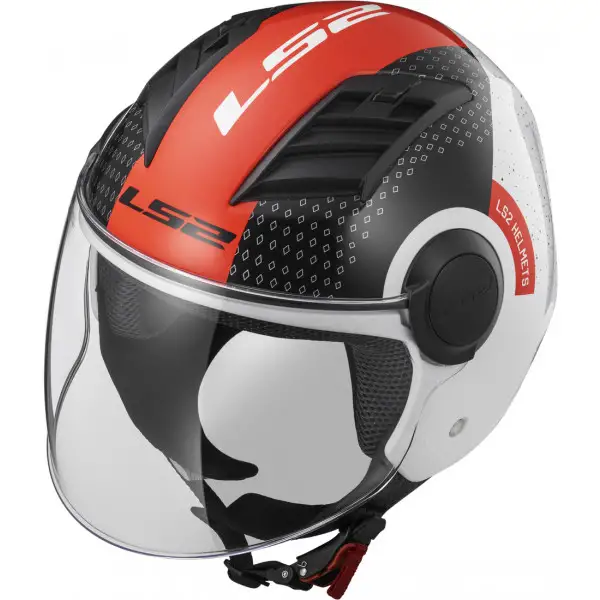 Casco jet LS2 OF562 Airflow L Condor Bianco Nero Rosso