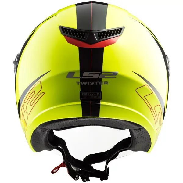 Casco jet LS2 OF573 TWISTER PLANE Giallo Nero Rosso