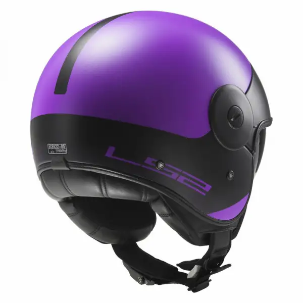 Casco jet LS2 OF597 Cabrio Via Viola Opaco Nero