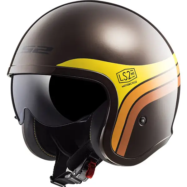 Casco jet LS2 OF599 SPITFIRE SUNRISE Marrone