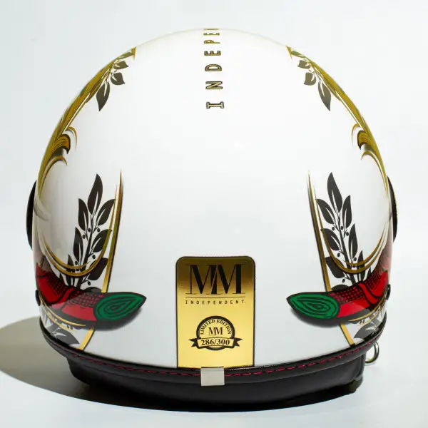 Casco jet MM Independent Asso di Bastoni Verde Bianco Rosso Oro