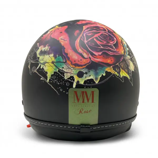 Casco jet MM Independent Tattoo Rose Nero opaco