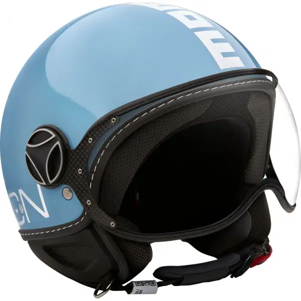 Casco jet MOMO DESIGN FIGHTER CLASSIC Azzurro lucido Bianco