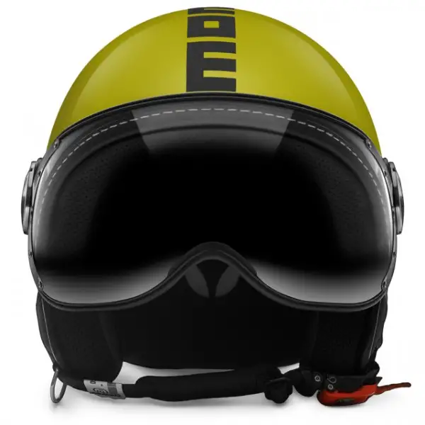 Casco jet Momo Design Fighter Classic Giallo Opaco Antracite