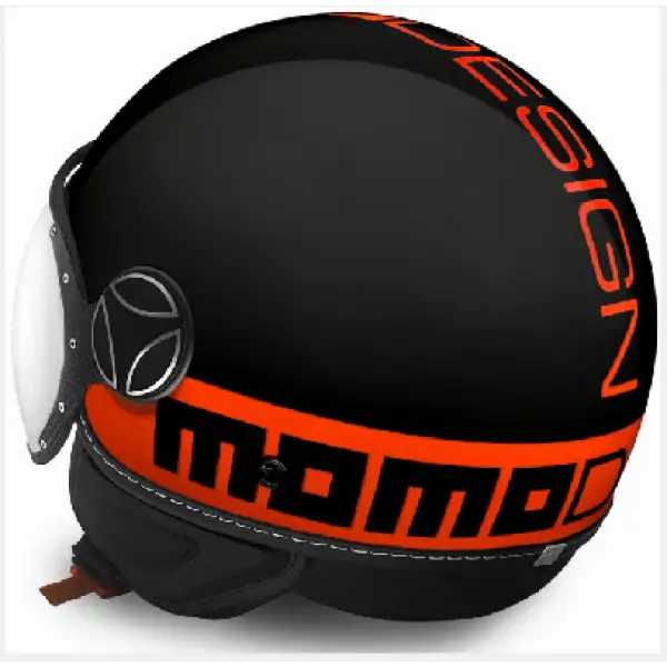 Casco jet Momo Design Fighter Fluo 21 nero opaco rosso fluo