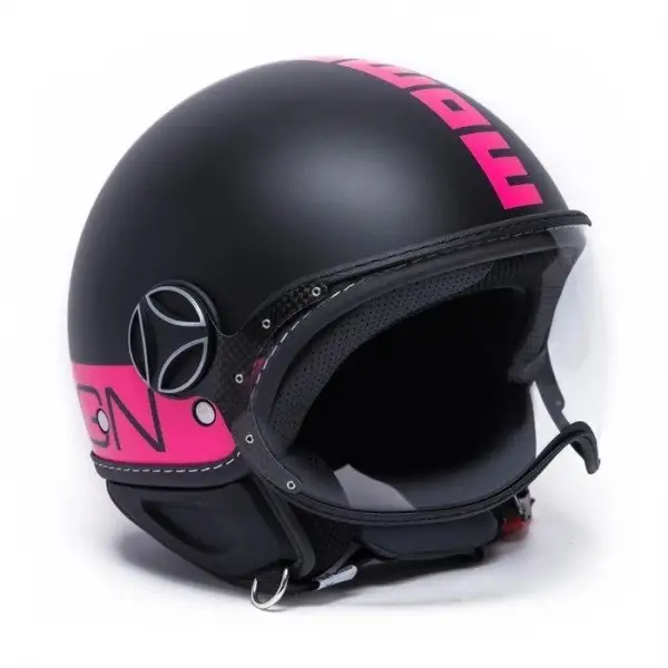 Casco jet Momo Design Fighter Fluo Nero Opaco Fluo