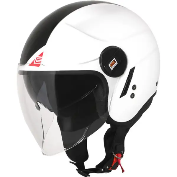 Casco jet Origine Alpha Next Nero lucido Rosso Bianco