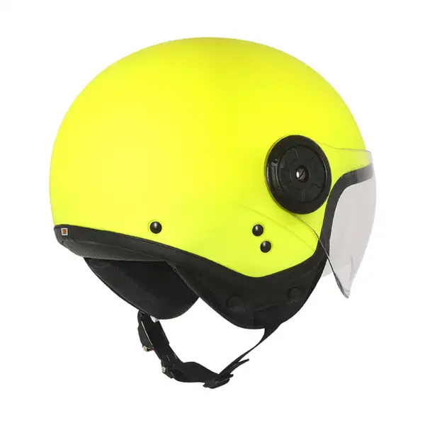 Casco jet Origine Neon Easy Giallo fluo Nero opaco