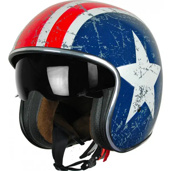 Casco jet Origine Sprint Rebel Star Rosso Opaco