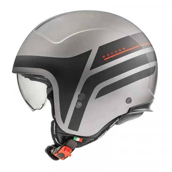 Casco jet Premier ROCKER ON 17 BM Titanio Nero Opaco