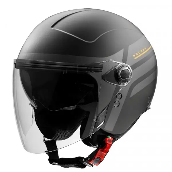 Casco jet Premier ROCKER VISOR ON 17 BM Titanio Nero Opacp