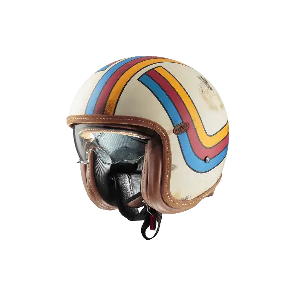 Casco jet Premier Vintage Platinum  ED. EX 8 BM 22.06 in fibra Bianco Arancione Rosso Blu