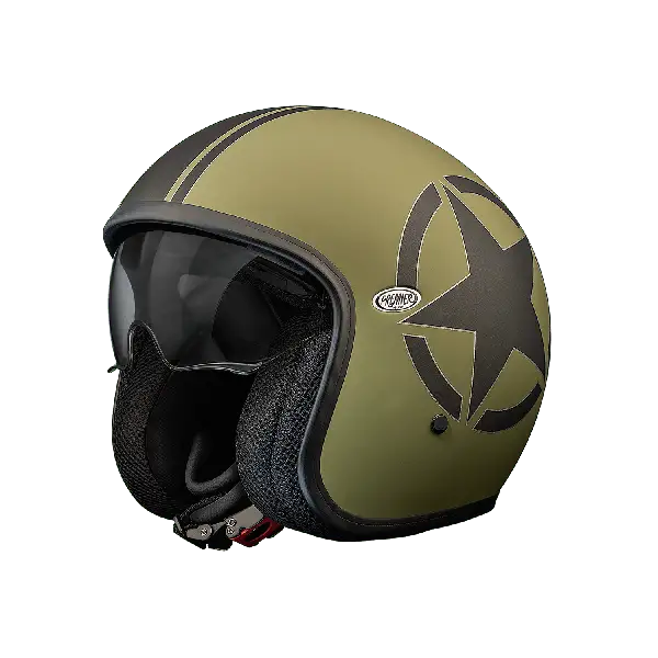 Casco jet Premier VINTAGE STAR MILITARY BM 22.06 in fibra Verde militare Caschi Jet e Demi Jet CASCHI MOTO
