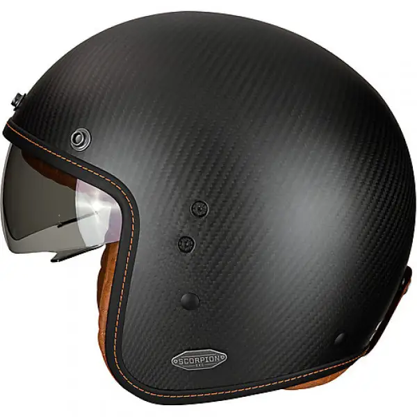 Casco jet Scorpion BELFAST CARBON UNI Carbon Nero Opaco
