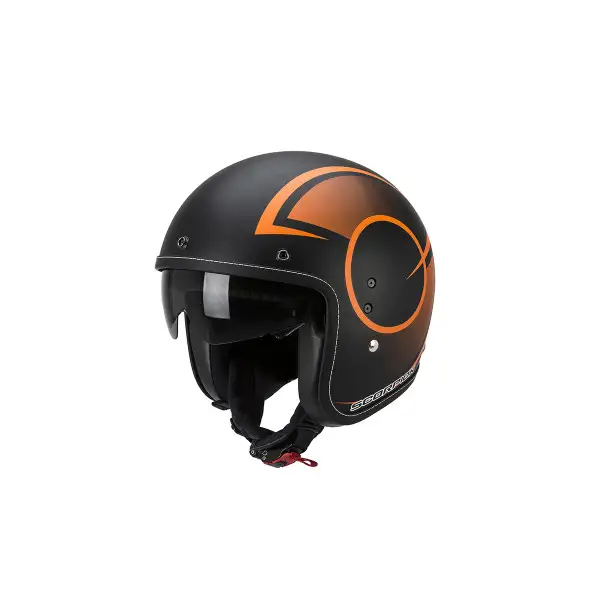 Casco jet Scorpion Belfast Citurban nero arancio opaco