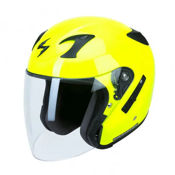 Casco jet Scorpion Exo 220 Solid giallo fluo