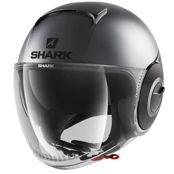 Casco jet Shark NANO STREET NEON Mat Antracite Opaco Nero Nero