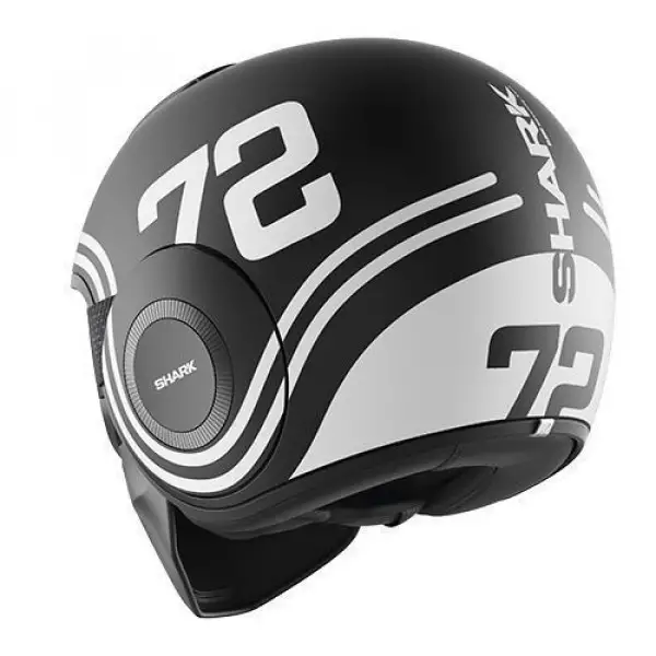 Casco jet Shark Raw 72 Mat nero bianco opaco