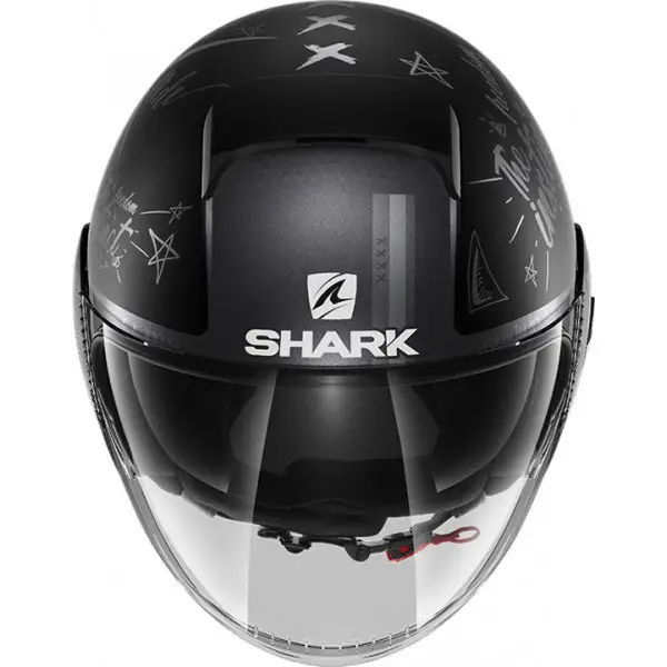 Casco jet Shark SHARK NANO TRIBUTE Mat RM Nero Antracite Argento