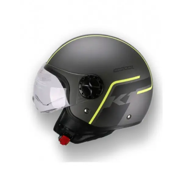 Casco jet Smook K1 Nero Giallo Fluo