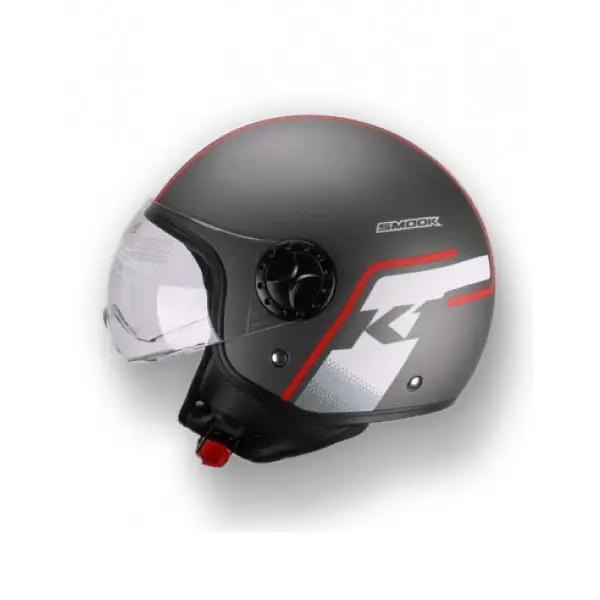 Casco jet Smook K1 Nero Rosso