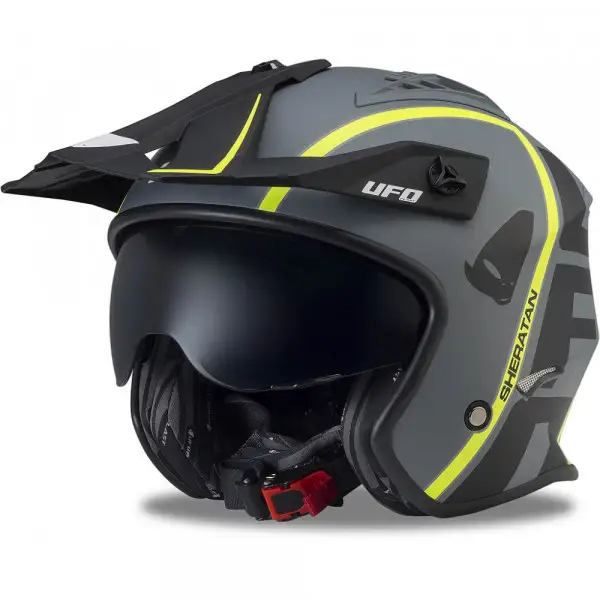 Casco jet UFO Sheratan JET Nero Grigio