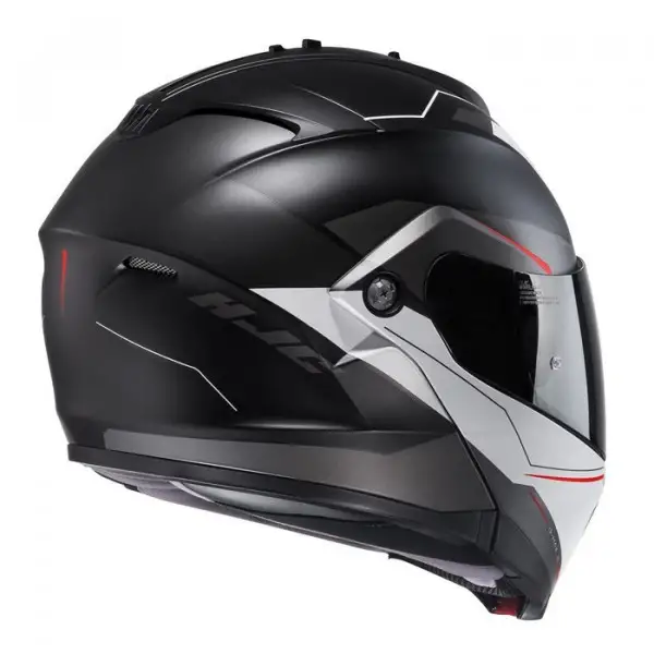 Casco modulare  HJC IS-MAX II Magma MC1SF nero bianco rosso