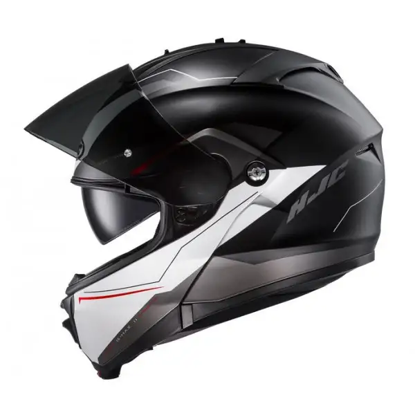 Casco modulare  HJC IS-MAX II Magma MC1SF nero bianco rosso