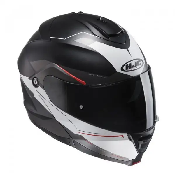 Casco modulare  HJC IS-MAX II Magma MC1SF nero bianco rosso