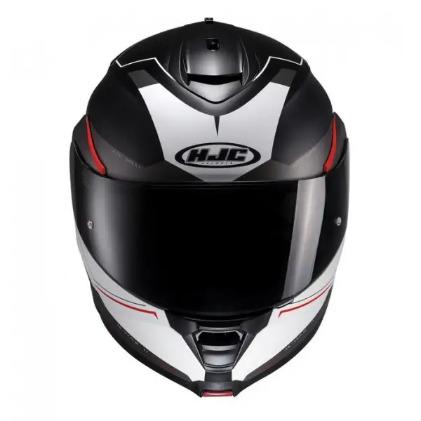 Casco modulare  HJC IS-MAX II Magma MC1SF nero bianco rosso