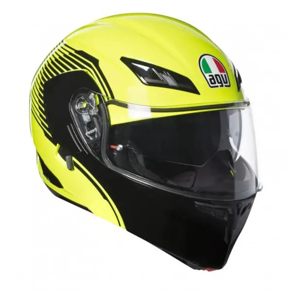 Casco modulare AGV COMPACT ST E2205 MULTI VERMONT Giallo Fluo Nero Pinlock