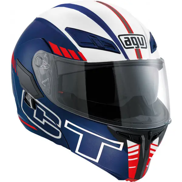 Casco modulare Agv Compact ST Multi Seattle blu opaco bianco rosso Pinlock