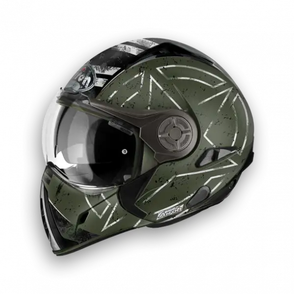 Casco modulare Airoh J-106 Command verde opaco doppia omologazio