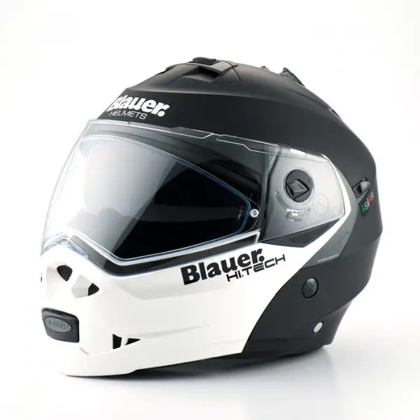 Casco modulare Blauer Sky nero opaco bianco perla