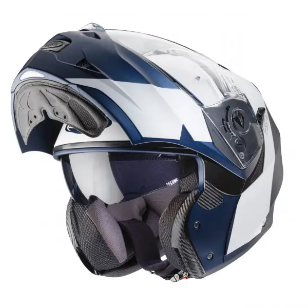 Casco modulare Caberg Duke II Impact blu opaco bianco