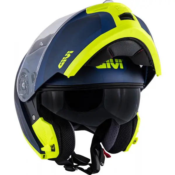 Casco modulare Givi X.21 Challenger Spirit Blu opaco Blu scuro Giallo Fluo