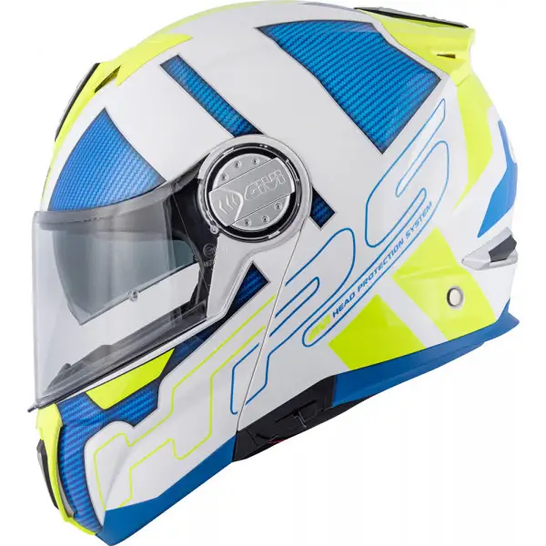 Casco modulare Givi X.23 Sidney Protect Bianco Blu Giallo Fluo