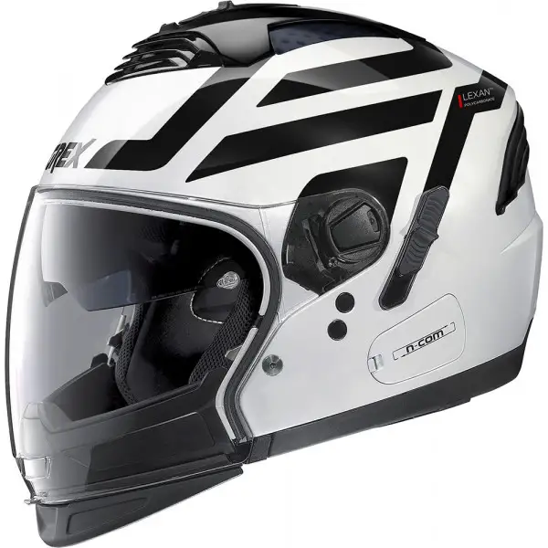Casco modulare Grex G4.2 PRO CROSSROAD N-COM Bianco Metallizzato Nero