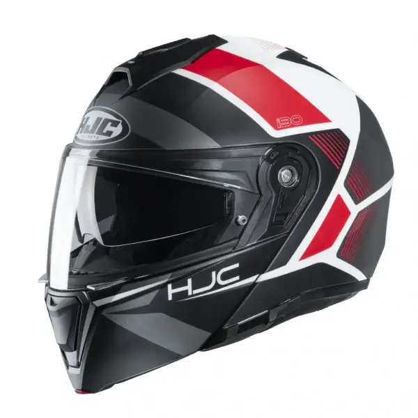 Casco modulare HJC i90 HOLLEN MC1SF Nero Bianco Rosso